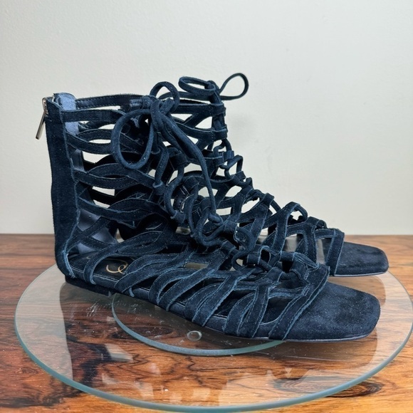 Sam Edelman Lara Lace Up Caged Gladiator Sandals - Picture 7 of 15
